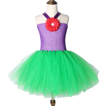 Принцеса рокля на Русалка Ариел за малки момичета, Сетчатое рокля-пакетче, Детски костюм за Cosplay на Хелоуин, детски костюм за изяви