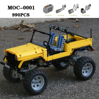 Градивен елемент на MOC-0001 за офроуд шофиране с висока сложност на изработката 990 бр. резервни части модел за възрастни деца за рождения ден на Коледна играчка за подарък