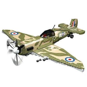 526 бр. 1:32 ww2 Армия Великобритания Spitfire Боец Строителни блокове на Военни Фигури на войници Оръжие Тухли Самолет Играчки За деца