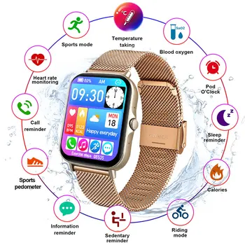 Термометър, Умни часовници, Дамски Bluetooth разговори, Спортен наблюдение на сърдечната честота, Фитнес тракер, Умна Електроника, Часовници, Умен часовник