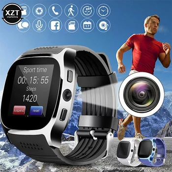 Bluetooth-съвместими Смарт часовници Т8 С Поддръжка на камери, СИМ-карта TF, Крачкомер, Дамски, Мъжки Спортни Смарт часовници за обаждания на телефон Android