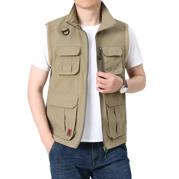 Защитен мъжка жилетка, яке, пролетно-летни модни и ежедневни ветровка, Връхни дрехи с по-тънки бродерия в стил милитари
