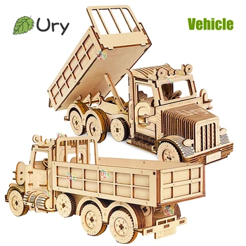 Ur 3D Дървен пъзел Камион, Спортна кола за разтоварване на оф Подвижната модел ретро автомобил в събирането, украса на 