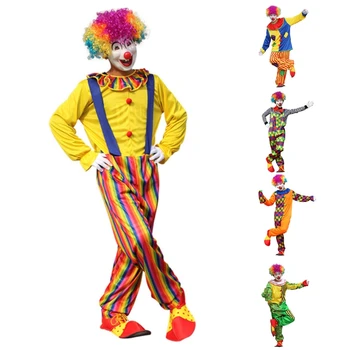 Луксозен Костюм на Клоун От Филм За възрастни, на Зловещ Клоун, на Мъжкия Костюм за Хелоуин, Фестивал плат, Аксесоари за Партита R7RF