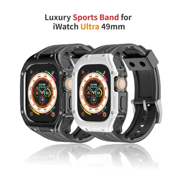 Луксозен Спортен Каишка За Apple Watch Ultra 49 мм TPU Case Каишка За iWatch Ultra 49 Modification Kit Пълен Защитен Калъф Гривна