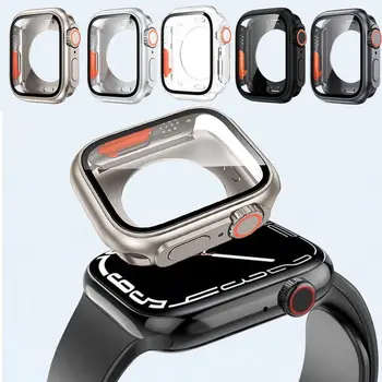 1 Бр. Подмяна на капаци на КОМПЮТРИ на Ultra Case за Apple Watch 45 мм 44 мм Ъпгрейд до Ultra 49 мм, с фолио от закалено стъкло за екрана