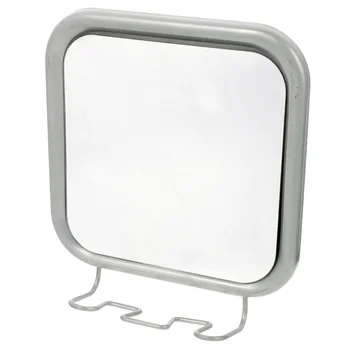 Квадратен образ на куката за душ за бръснене без замъгляване 17X15,5x4 см, Безплатно Сребърно Стъкло За мъже