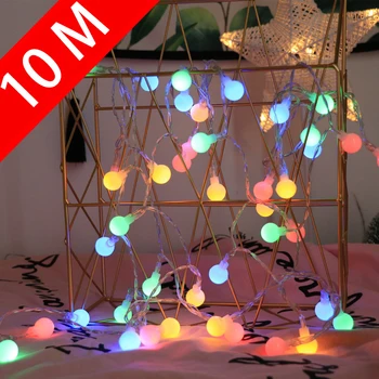 10 М Топка led Гирлянди, Венци, Водоустойчив градинска лампа се захранва от USB/батерията, Приказни светлини, Сватба Градина, Коледен декор