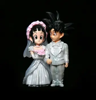 9 СМ Dragon Ball Z son Goku и Чичи Сватбена Любов Ver DBZ Фигурка PVC Фигурки са подбрани Модел GK Играчка За Подарък За Рожден Ден