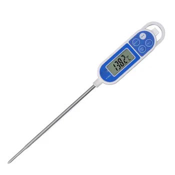 Цифров термометър с дълъг сензор, водоустойчив, с подсветка, бързо реагират измерване на температурата за приготвяне на месни ястия