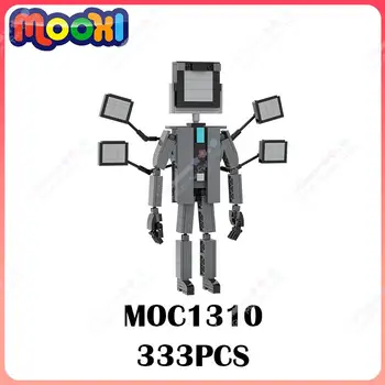 MOC1310 Креативна Серия Titan TV Man MOC Строителни блокове Skibidi Тоалетна Забавна игра герой Модел Събрание Тухли Играчки за деца
