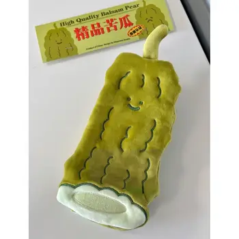 Сладка и забавна бутиковая плюшен чанта за моливи с горчив пъпеш, Японската Зелена чанта за съхранение Ins, Грозна и скъпа канцелярская кутия за моливи