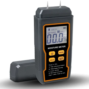 Дигитален тестер за влага Ръчни игли детектор за влажност за огрев, тапети, гипсокартон