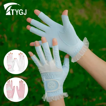 TTYGJ 1 Чифт Женски Диша ръкавици за голф с отворени пръсти, дамски спортни ръкавици без пръсти със сензорен екран, слънчеви ръкавици за голф, Аксесоари
