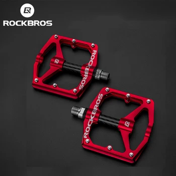 Велосипедна педала ROCKBROS от алуминиева сплав, нескользящая, тежкотоварни, изработени от въглеродни влакна, Уплътнителен лагер, подобрена пылезащитная педал, аксесоари за велосипеди
