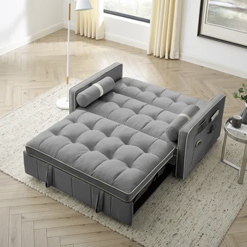 55,5; разтегателен диван-легло Модерен 2-местен разтегателен Loveseats със странични джоба, регулируеми облегалка и възглавници поясничными
