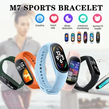 Ръчен часовник M7Smart с цветен екран, Bluetooth-Крачкомер, Аларма, Информационен тласък За двойки студенти от мъжки и женски пол