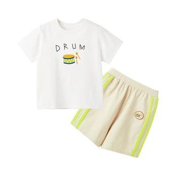 Комплект шорти за новородени момчета и момичета, комплект летни детски дрехи, къса тениска, комплект шорти