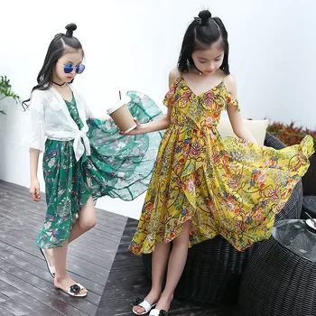 2023 Корейското Лятно Детско пълномаслено рокля, Детско рокля без ръкави, Детски сарафан, Модни дрехи, Рокля комбинация за малки момичета