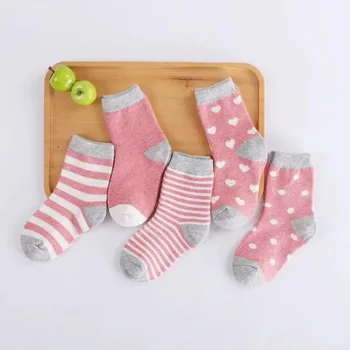 5 двойки/лот, 2023 Детски чорапи за момичета и момчета, Памучни шарени чорапи с мультяшными любимци, Лятна терлици за деца, Дрехи за новородено BeBe