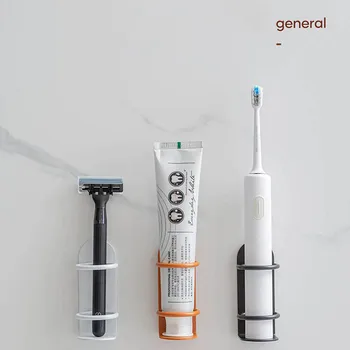 Електрически държачи за четка за зъби, закрепен на стената, Електрически метален държач за почистване на зъбите, стенен органайзер за баня, тоалетна