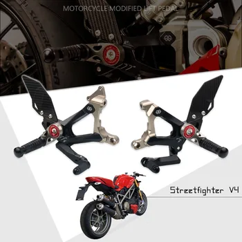 За Ducati Streetfighter V4 2018-2023 Мотоциклетът Задната Инсталиране на Задните Стъпала Комплект За Почивка Streetfighter От Въглеродни Влакна Регулиране на стъпенките