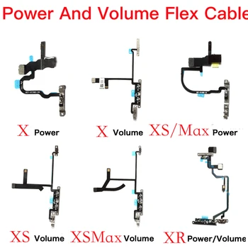 Бутон за регулиране на силата на звука на хранене Гъвкав Кабел За iPhone X XR XS Max Включване/изключване на управление + Светкавица + Смяна на съединител за изключване на звука на микрофона