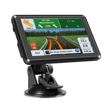 Преносим Навигатор Гласово Напомняне 5-Инчов автомобилен GPS навигатор HD Сензорен екран със Сателитна навигация 256 MB + 8G Mini USB TF EU AU Карта на Северна Америка