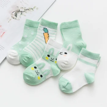 и Летни детски чорапи, Сладки бебешки чорапи с герои от анимационни филми, дишащи фините детски памучни чорапи
