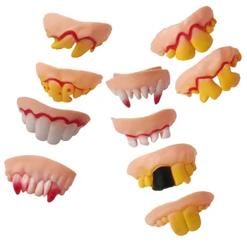 Зъбни Протези Страховито Декоративен Набор от Ужасни Нетворческих Щури Зъбни протези за Карнавала, 10шт, Случайни стилове