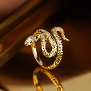 Богемное винтажное пръстен с голям змия за жени, антични пръстени от ставите на пръстите, бижута в стил бохо, Анилло