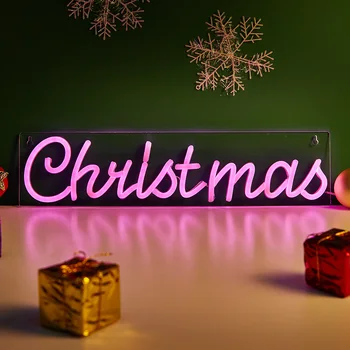 Chi-купете си Коледна Led Неонова реклама С Захранван от USB Неонови Надписи Night Light 3D Wall Art & Детска Стая, Спалня, Всекидневна Декор за Лампи и Табели