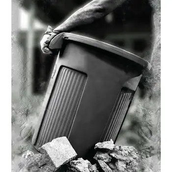 Пластмасова кръгла кофа за боклук Atlas обем 32 литра - тъмно сиво