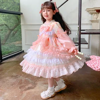 Празнична рокля в испански стил 2023 година за малки момичета, Дизайнерско бельо бална рокля в стил Лолита, бебешки дрехи за парти в чест на рождения Ден на принцеса