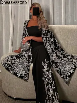 Пряко вечерна рокля с тънки спагети презрамки от Дубай със сребърни пайети и панделки; Официална вечерна рокля от Саудитска Арабия