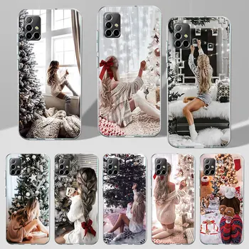 Калъф за телефон Весела Коледа Момиче за Samsung Galaxy A12 A54 A13 A21s A32 а a53 A52 A14 A51 A71 A72 A03 A41 A24 A31 A33 от TPU
