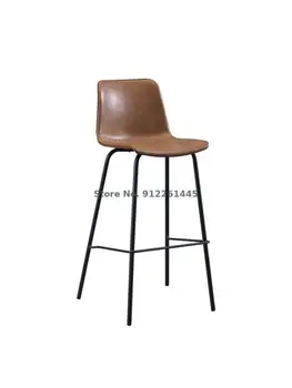 Бар стол с мрежа, червени дизайнерски стол от скандинавския желязо, ретро кожен бар стол, бар стол с черна прическа, бар стол