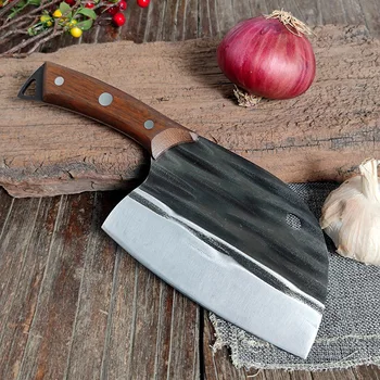 Кухненски нож Лунцюань, домакински ковочно-режещ нож, специален нож на главния готвач, кухненски нож за рязане, нож за рязане на кости