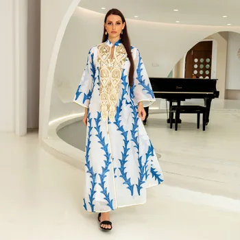 AB235 Ближневосточное рокля, мюсюлманската женствена рокля, Абайя с цветна бродерия в стил мозайка, турското рокля