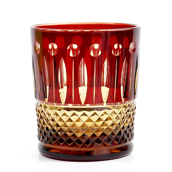 Чаша за Уиски в японски стил Edo Kiriko Ръчно изработени творби от цветно стъкло с подарък кутия