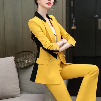 Професионален женски костюм 2020, Есен, Нова корейската мода, лесен приготвена стил, малък костюм, есенен костюм-двойка за намаляване на възраст