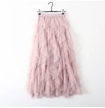 Дамска мода от тюл 2022, Сладка розова плиссированная къса пола с висока талия, Окото Дамски Козметична Плиссированная пола Faldas