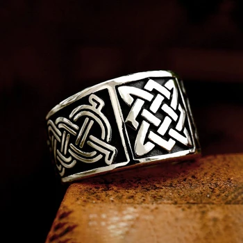 Пръстен в стил пънк-ретро, Viking, Келтски възел, Скандинавски хип-хоп, мъжки и дамски пръстени от неръждаема стомана на Едро, модни бижута, подаръци