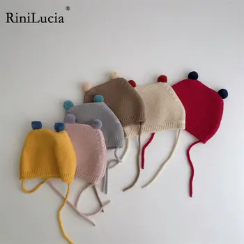 RiniLucia/ Зимни детски шапки за момичета и момчета, сгъстено топли детски възли шапки, Скъпа детска шапка за деца, аксесоари за деца