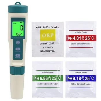 дръжка за тестване на качеството на водата 8-в-1 Дръжка за тестване съдържанието на PH, богати на водород, измерване на солеността на морската вода, тестер за pH на питейна вода