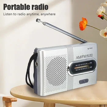 НОВО Джобно мини-радио Ръчно двойна лента AM FM радио Музикален плейър Говорител с Телескопична антена и Външно Стерео радио