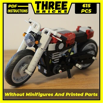 Градивните елементи на Moc, Кафе мотоциклет B-Модел 10269, Технически тухли, монтаж със собствените си ръце, строителни играчки за детски празнични подаръци