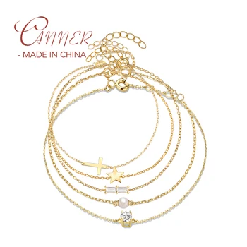 CANNER Trend S925 Сребърна Гривна с окачване от кристали, Цирконий, вериги за женски подаръци, Модни Луксозни бижута, златни гривни