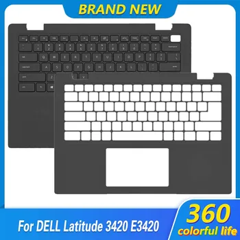 Нов Горен Калъф За Лаптоп DELL Latitude 3420 E3420, Поставка За Ръце с Клавиатура Без светлина, 04PX9K, Поставка за ръце, Черен