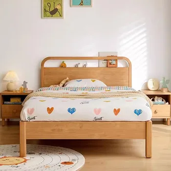 Бебешки легла от масивно Дърво, Съвременни Подови Преносим Индивидуална Легло, Детски Кутии, Дъна и рамка С Подсветка En Hauteur Furniture MQ50CB